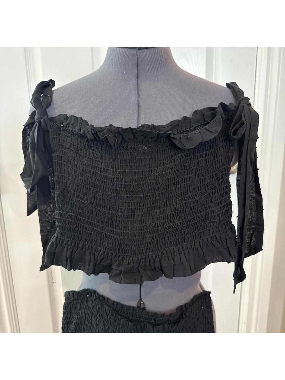 Life Black Two-Piece Smocked Crop Top and Skirt Set - Picture 7 of 7